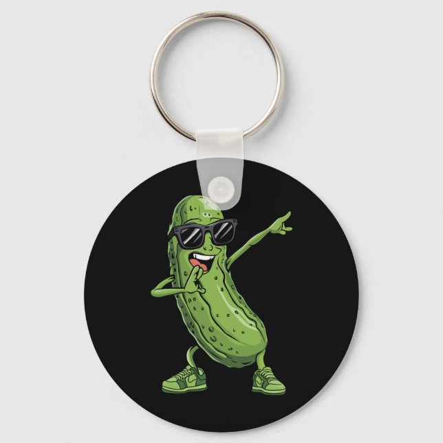 Dabbing Pickle Dancing Cucumber Funny Sungl Produc Key Ring (Front)