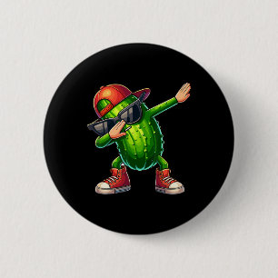 Dabbing Pickle Dancing Cucumber Lover Funny Pickle 6 Cm Round Badge