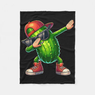 Dabbing Pickle Dancing Cucumber Lover Funny Pickle Fleece Blanket