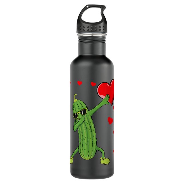 Dabbing Pickle Dancing Cucumber Lover Funny Valent 710 Ml Water Bottle (Front)