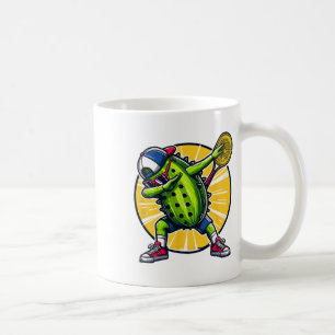 Dabbing Pickle Dancing Cucumber Playing Pickleball Coffee Mug