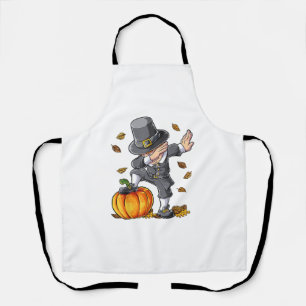 Dabbing Pilgrim Boy Pumpkin Thanksgiving Day Men F Apron