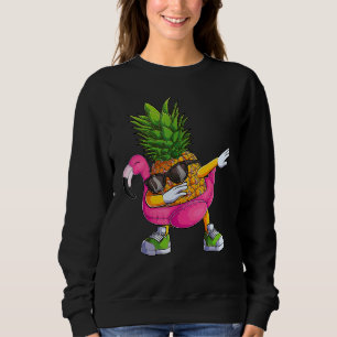 Dabbing Pineapple Flamingo Tropical aloha Beach Ha Sweatshirt