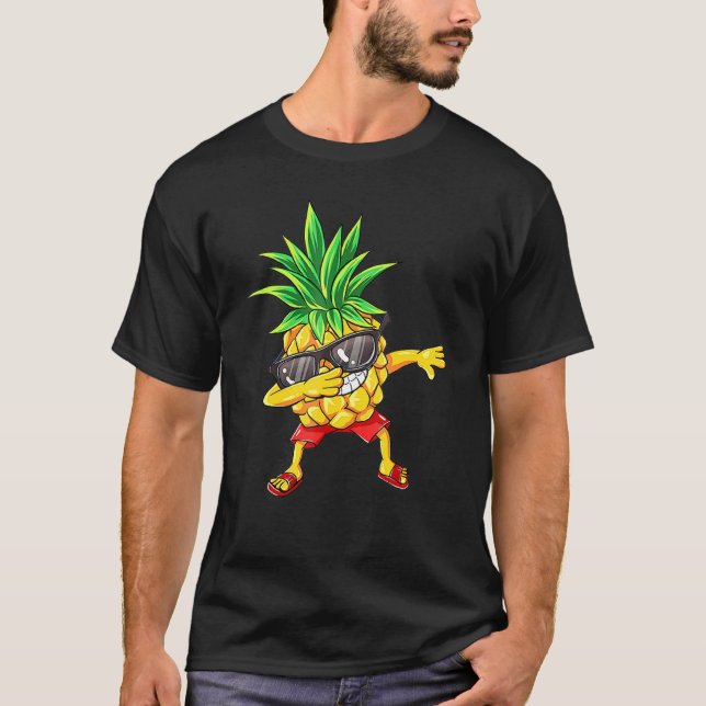 Dabbing Pineapple Sunglasses Aloha Beaches Hawaii  T-Shirt (Front)