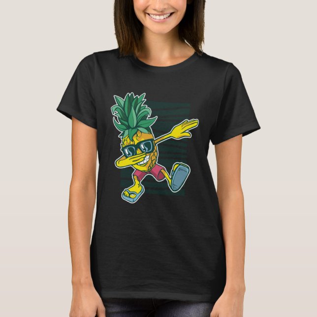 Dabbing Pineapple Sunglasses Aloha Beaches Hawaii  T-Shirt (Front)