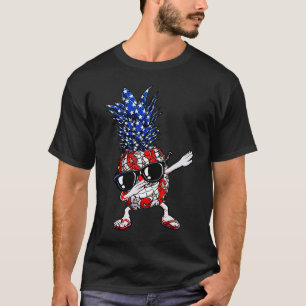 Dabbing Pineapple Toddler Boys 4th of July T-Shirt