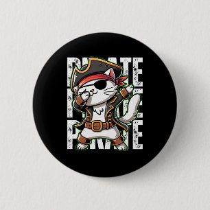 Dabbing Pirate Cat Pirate Party Man Cute Cat Boy L 6 Cm Round Badge