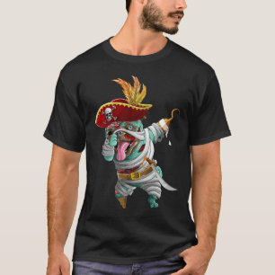 Dabbing Pirate Zombie Mummy Pug Cute Halloween Pug T-Shirt