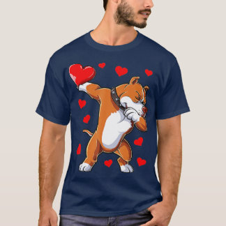 Dabbing Pit Bull Heart Valentines Day Boys Kids Me T-Shirt