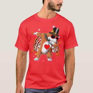 Dabbing Pit Bull Thanksgiving Day Dog Pilgrim Boys T-Shirt