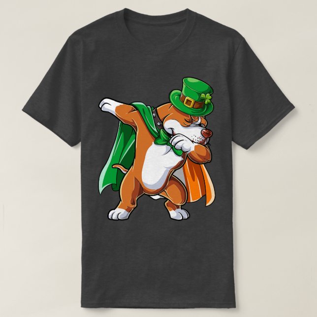 Dabbing Pitbul Irish Leprechaun St Patricks Day Fo T-Shirt (Design Front)