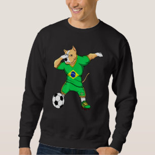 Dabbing Pitbull Brazil Soccer Fans Jersey Brazilia Sweatshirt