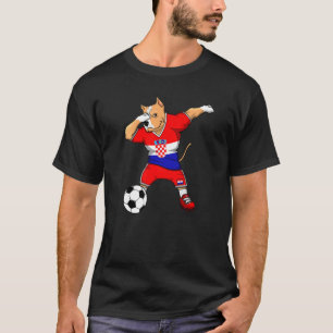 Dabbing Pitbull Croatia Soccer Fans Jersey Croatia T-Shirt