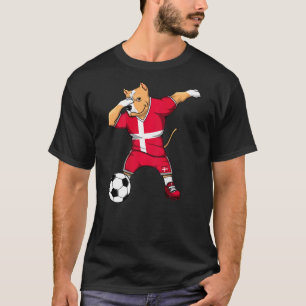 Dabbing Pitbull Denmark Soccer Jersey Danish Footb T-Shirt