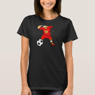 Dabbing Pitbull Dog Montenegro Soccer Jersey Footb T-Shirt