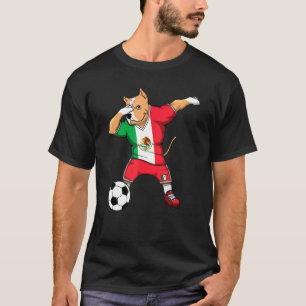 Dabbing Pitbull Mexico Soccer Fans Jersey Mexican T-Shirt