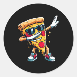 Dabbing Pizza Boys Girls Pizza Toddler Dancing  Classic Round Sticker