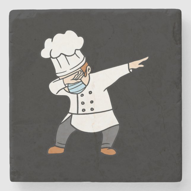 Dabbing Pizza Chef Baker Pizzabaker Dab dance gift Stone Coaster (Front)