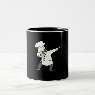 Dabbing Pizza Chef Baker Pizzabaker Dab dance gift Two-Tone Coffee Mug