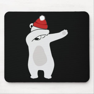 Dabbing Polar Bear Christmas Holiday Season Winter Mouse Pad