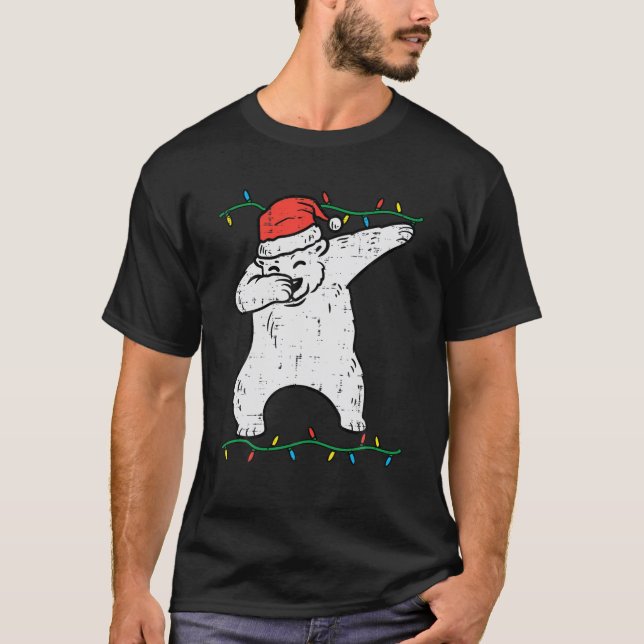 Dabbing Polar Bear Dab Xmas Pjs Christmas Boys Kid T-Shirt (Front)