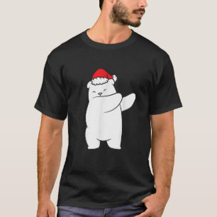 Dabbing Polar Bear Santa Hat Christmas Hat Polar B T-Shirt