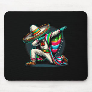 Dabbing Poncho Cinco De Mayo Mexican Sombrero Fest Mouse Pad