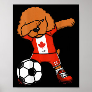 Dabbing Poodle Dog Canada Soccer Lovers Jersey Foo Poster