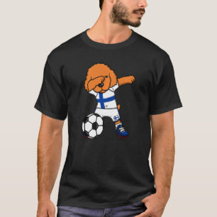 Dabbing Poodle Dog Finland Soccer Fans Jersey Foot T-Shirt