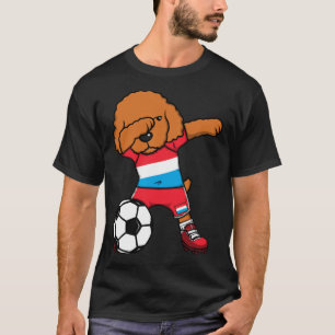 Dabbing Poodle Dog Luxembourg Soccer Fans Jersey F T-Shirt