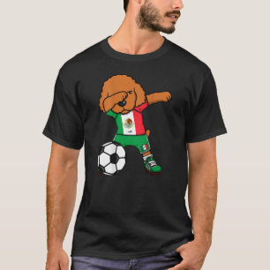 Dabbing Poodle Dog Mexico Soccer Fans Jersey Footb T-Shirt