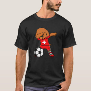 Dabbing Poodle Dog Switzerland Soccer Fans Jersey T-Shirt