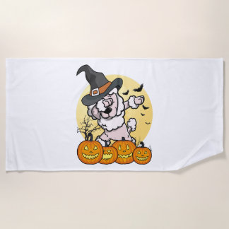 Dabbing Poodle Halloween Beach Towel
