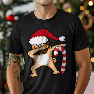 Dabbing Pug Dog Christmas Holiday T-Shirt