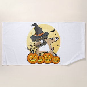 Dabbing Pug Halloween Beach Towel