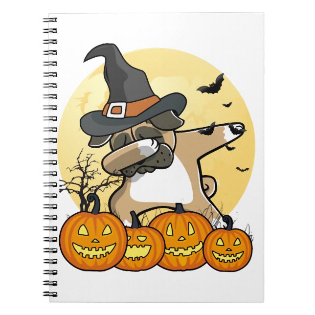 Dabbing Pug Halloween Notebook (Front)