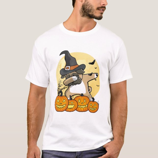 Dabbing Pug Halloween T-Shirt (Front)