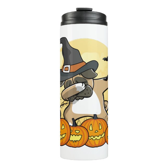 Dabbing Pug Halloween Thermal Tumbler (Front)