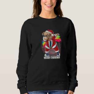 Dabbing Pug In Santa Costume Cute Xmas Puppy Dog Sweatshirt