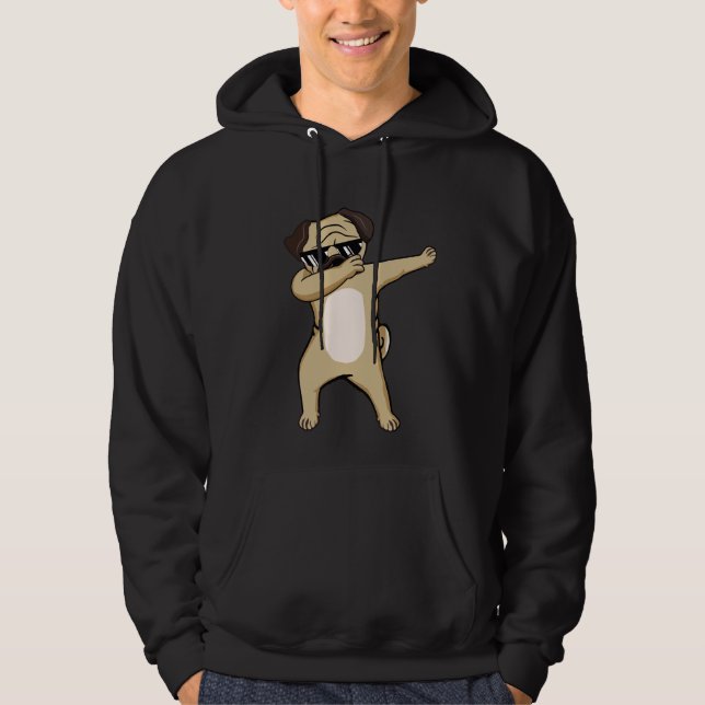 Dabbing Pug Shirt, Pug Gifts, Pug Puppy lovers, Da Hoodie (Front)