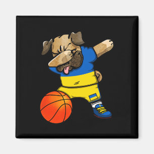 Dabbing Pug Ukraine Sketll Fans Jersey Ukrainian S Magnet