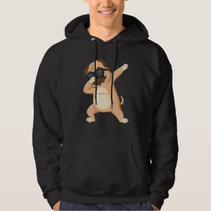 Dabbing Pug Wearing Sunglasses Dab Dance Girls Boy Hoodie