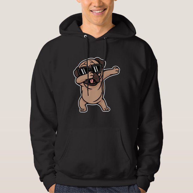 Dabbing Pug With Sunglasses Essential T-Shirt 572 Hoodie (Front)