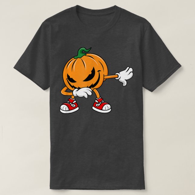 Dabbing Pumpkin Halloween Funny Boys Men Dab Dance T-Shirt (Design Front)
