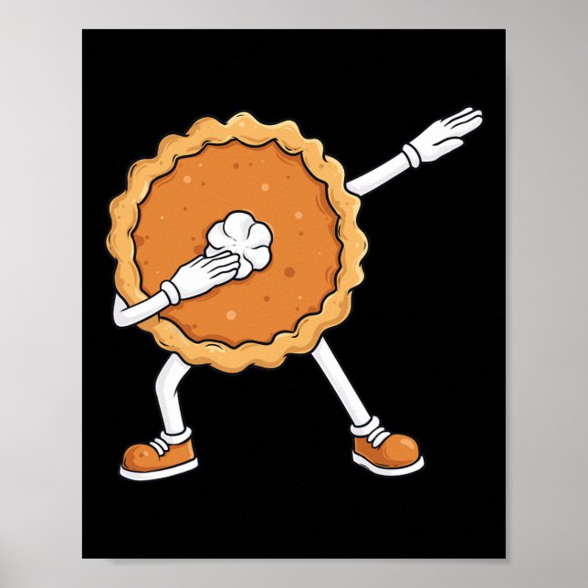 Dabbing Pumpkin Pie Thanksgiving Day Fun Boys Kids Poster (Front)