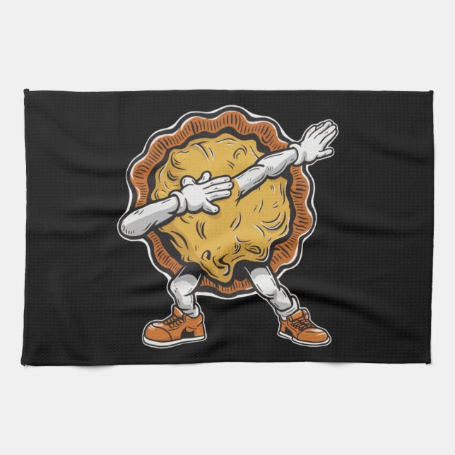 Dabbing Pumpkin Pie Thanksgiving Day  Tea Towel (Horizontal)