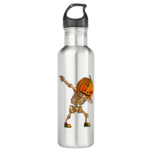 Dabbing Pumpkin - Scary Skeleton Costume - Funny H 710 Ml Water Bottle
