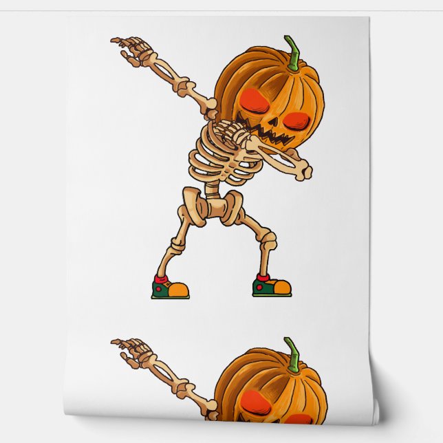 Dabbing Pumpkin - Scary Skeleton Costume - Funny H Wallpaper (Unrolling)