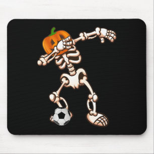 Dabbing Pumpkin Skeleton Soccer Halloween Costume Mouse Pad