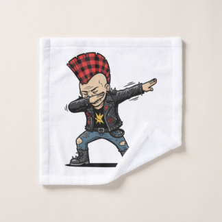 Dabbing Punk - Sassy Cartoon Style Wash Cloth